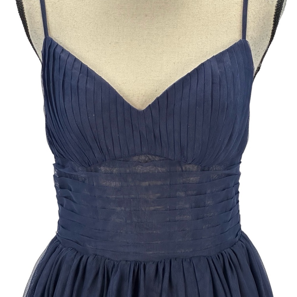 Speechless Sleeveless Mesh Padded Bust Evening Gown - Navy Blue - size 9 - Picture 2 of 12